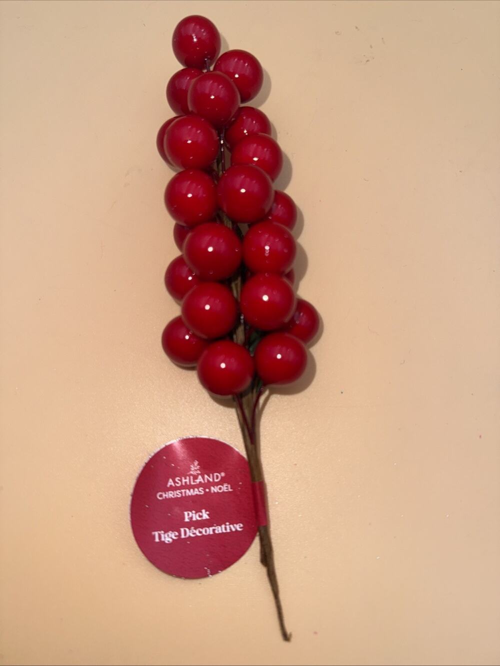 Christmas 7.5" Red Glossy Berries Tall Cluster Picks by Ashland Floral New